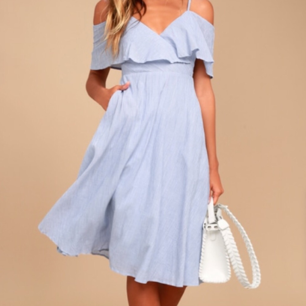NWT YACHT ROCK BLUE/WHITE STRIPED DRESS